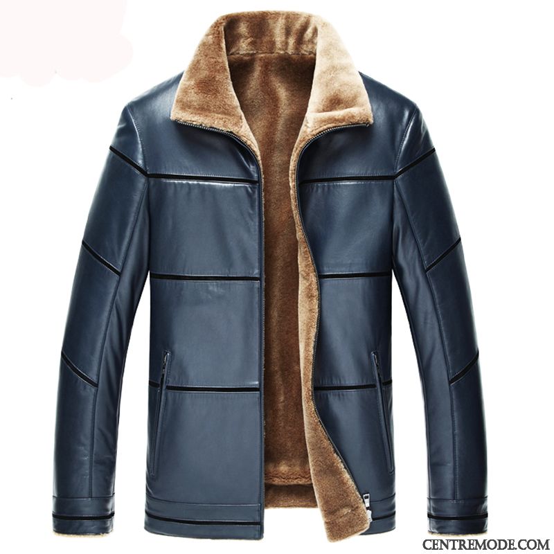 Blouson Cuir Matelassé Homme Seashell Sarcelle, Blouson Simili Cuir Homme Marron En Ligne