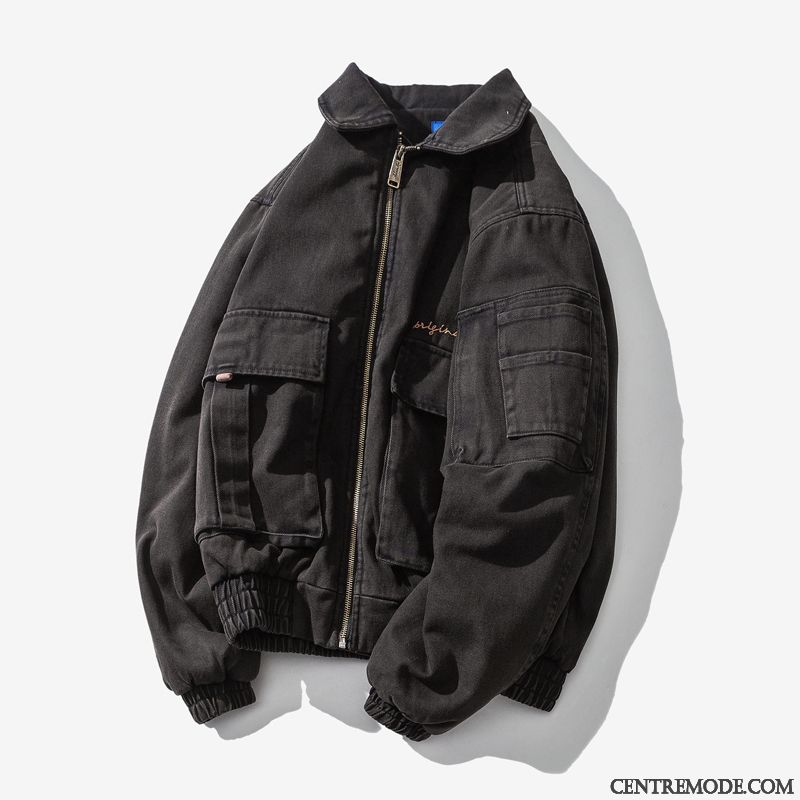 Blouson Cuir Retourné Homme Argent Motor City, Veste Homme Matelassé En Vente