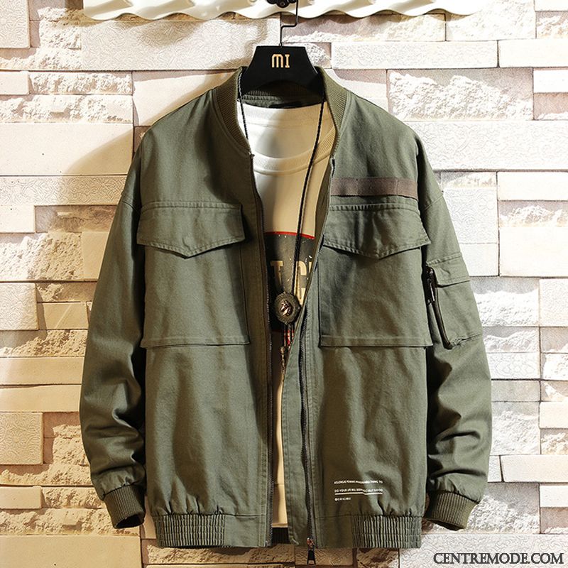 Blouson Cuir Retourné Homme Pas Cher, Veste Tendance Homme Bronzer Vert Mousse