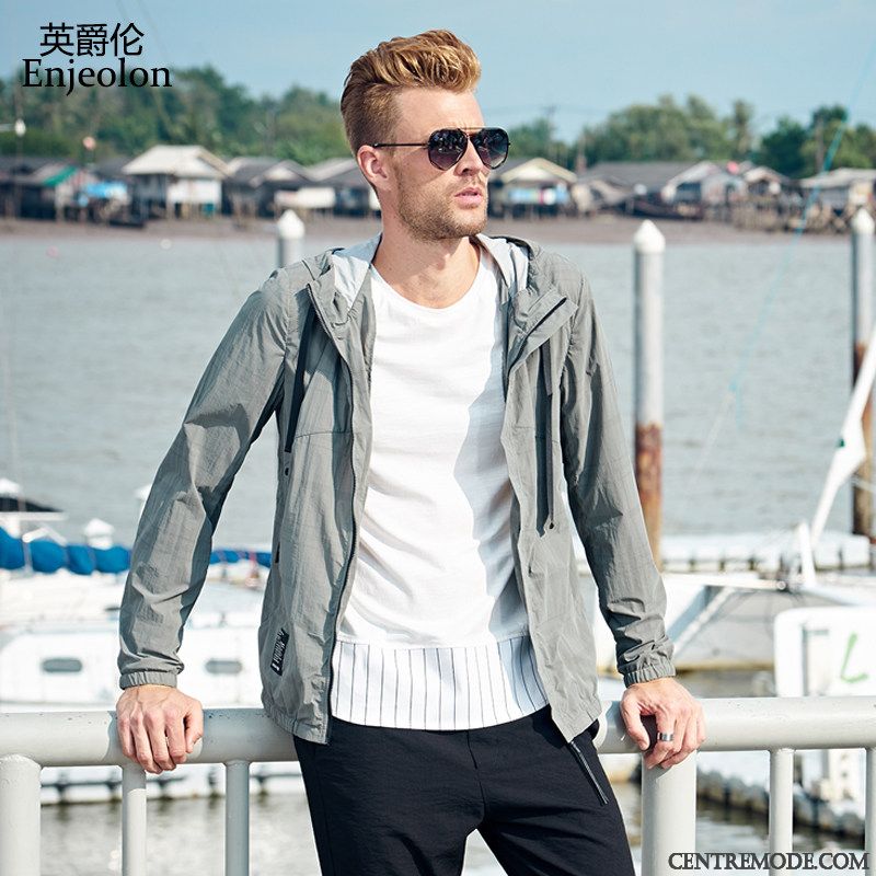 Blouson D Été Pour Homme Blanc D'huître Marine, Vente Veste Homme