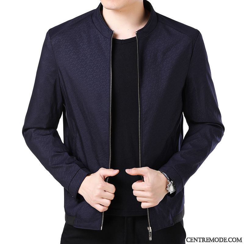 Blouson De Cuir Homme, Blazer Homme Bleu Azur Marine