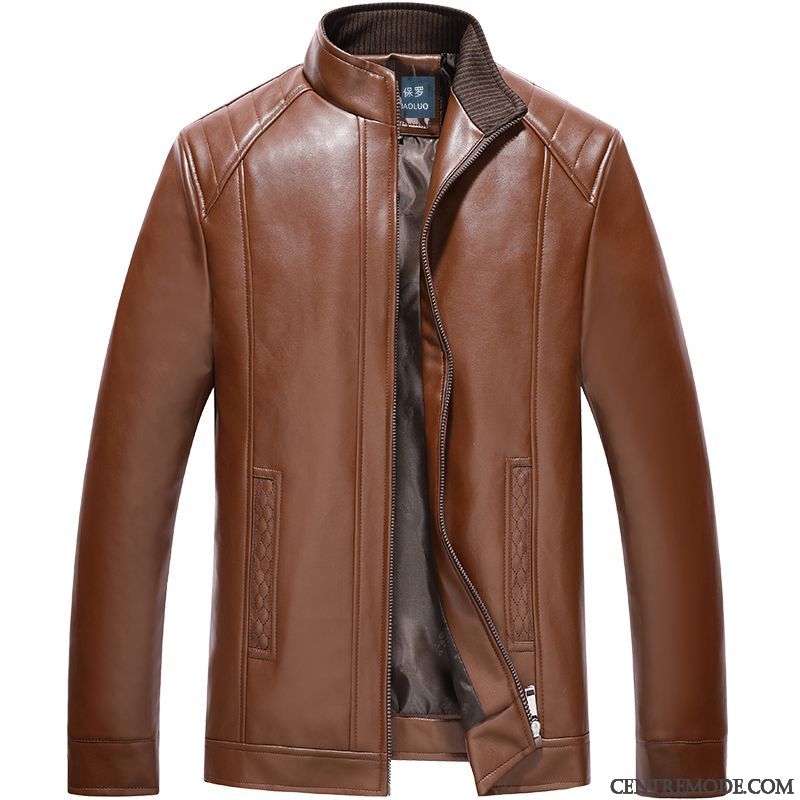 Blouson En Daim Homme Peachpuff Papayawhip, Blouson Cuir Marron Homme Pas Cher