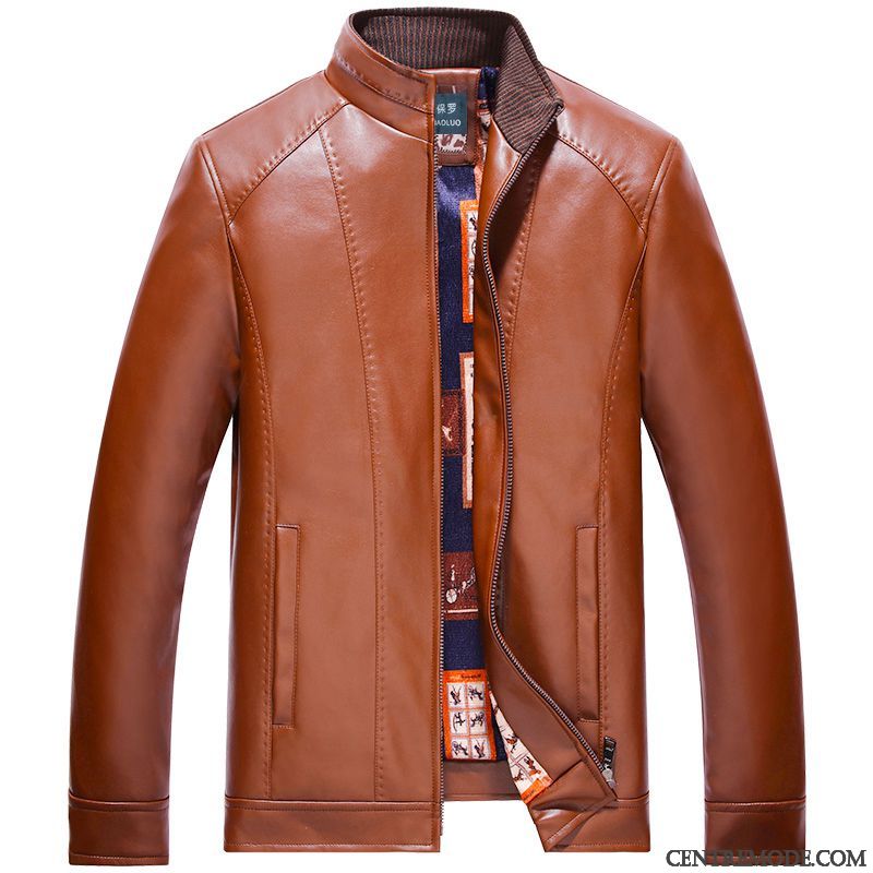 Blouson En Daim Homme Peachpuff Papayawhip, Blouson Cuir Marron Homme Pas Cher