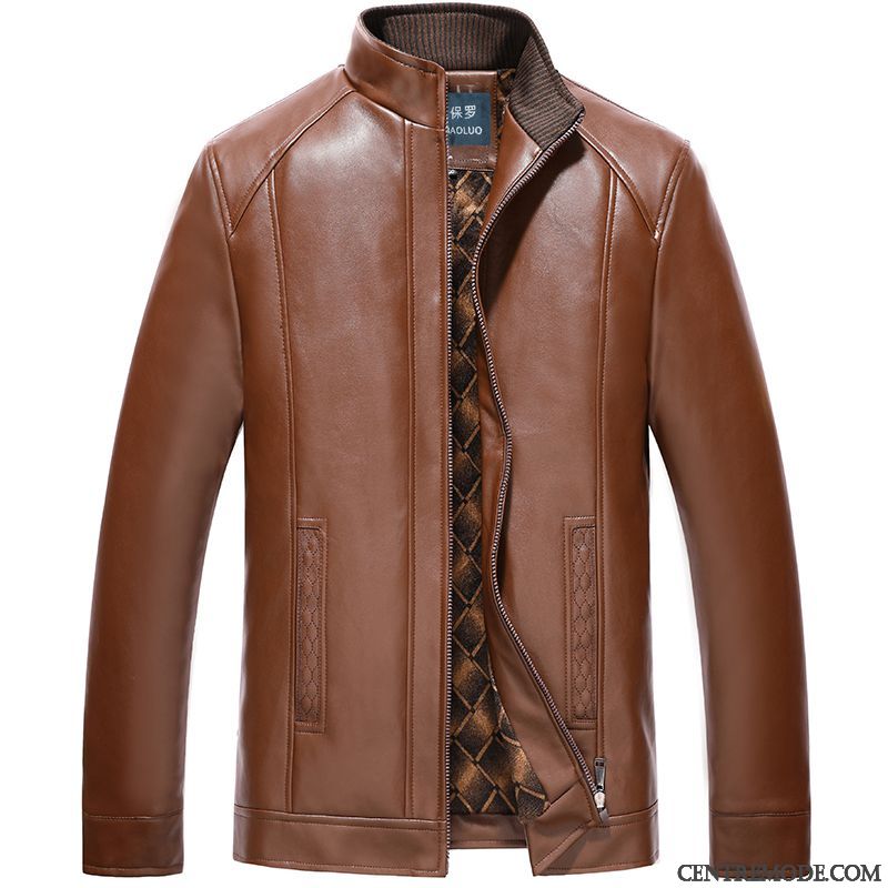 Blouson En Daim Homme Peachpuff Papayawhip, Blouson Cuir Marron Homme Pas Cher