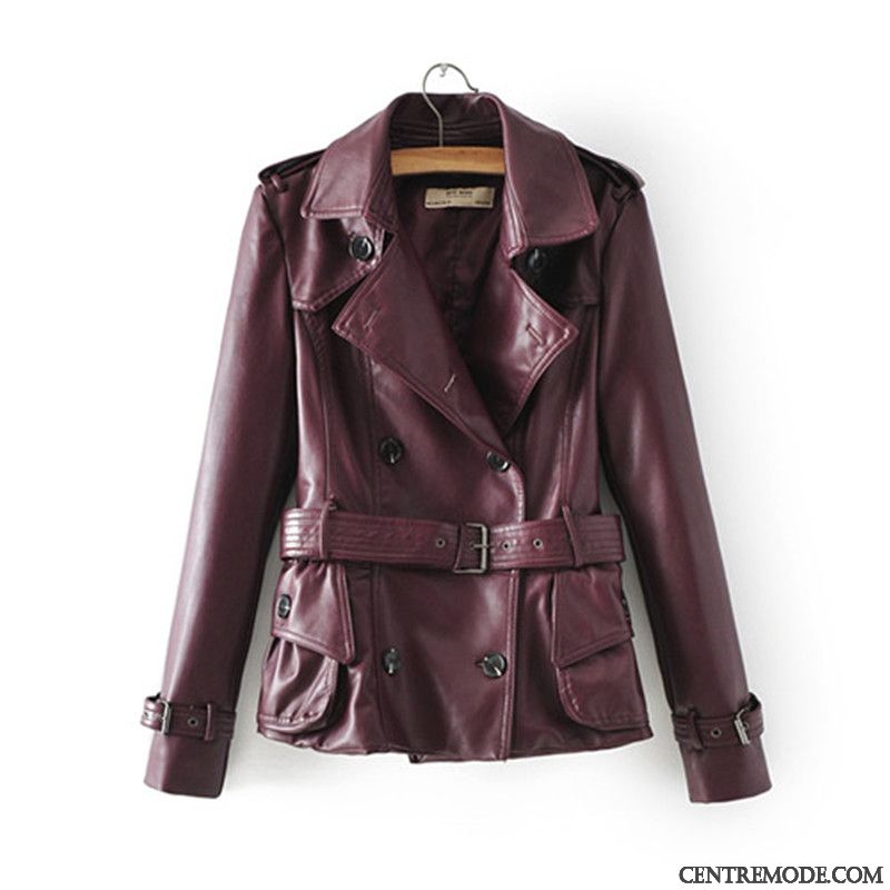 Blouson Femme Marron Pas Cher, Prix Veste En Cuir Noir Rouge