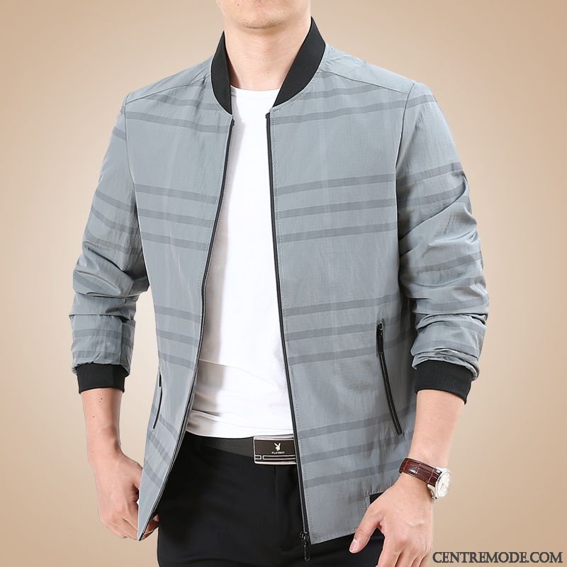 Blouson Homme Laine, Veste Cuir Homme Pas Cher Gris Bisque