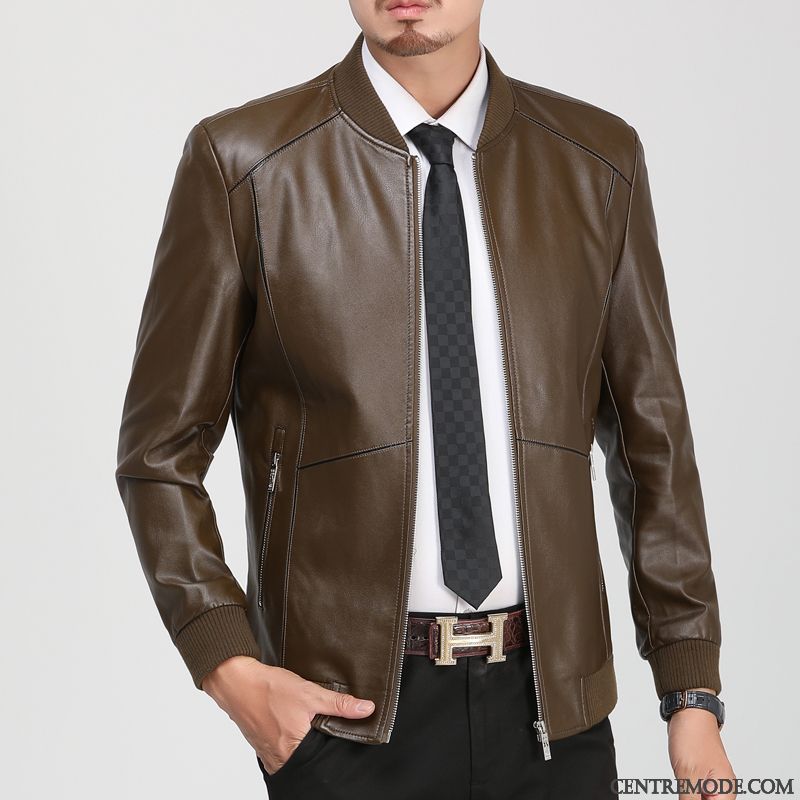 Blouson Simili Cuir Blé Bleu Aigue-marine, Veste En Cuir Homme France