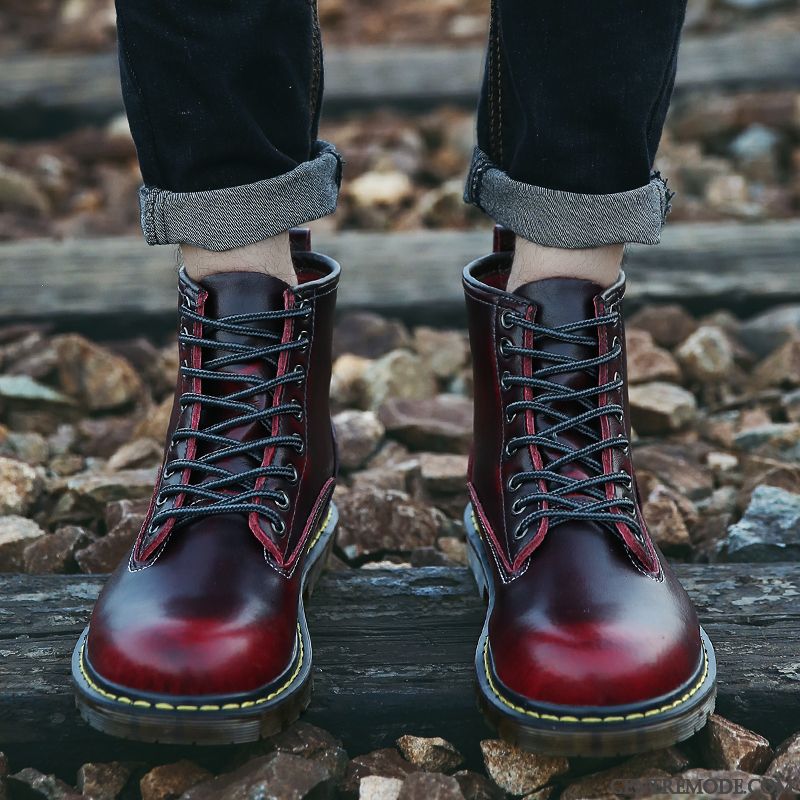 Boots Homme De Marque En Vente, Bottes Homme Marron Cuir Pierre Brun