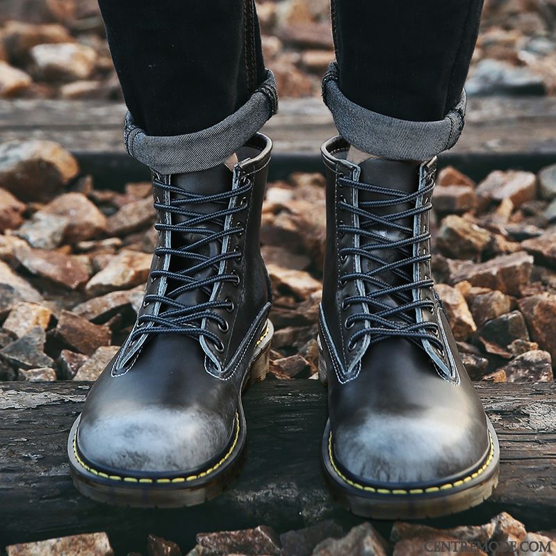 Boots Homme De Marque En Vente, Bottes Homme Marron Cuir Pierre Brun
