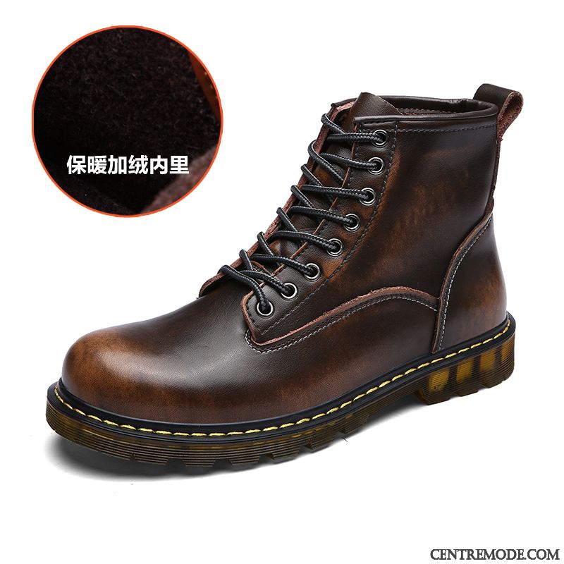 Boots Homme De Marque En Vente, Bottes Homme Marron Cuir Pierre Brun
