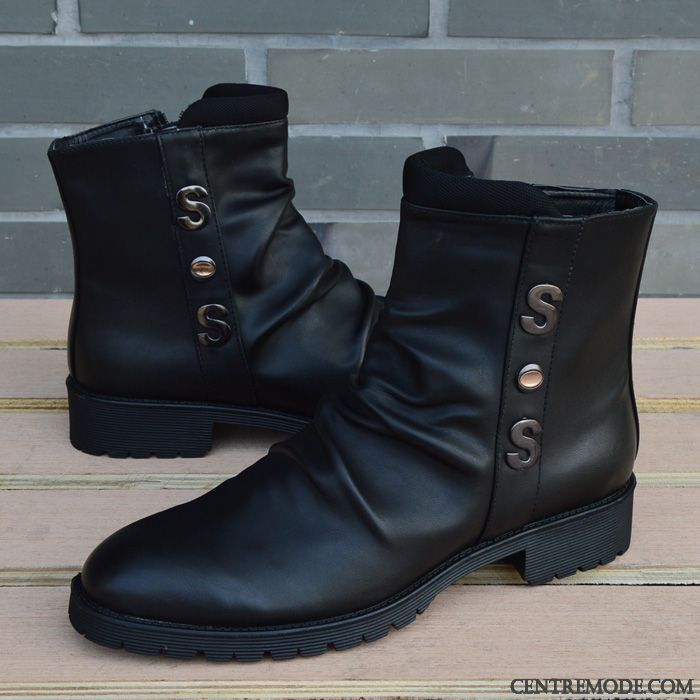 Boots Homme Fashion Gris Marron, Bottes À Lacets Homme