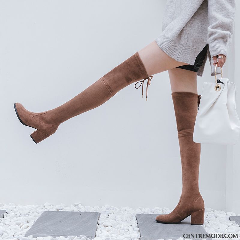 Botte Plate Femme Pas Cher, Bottes Femmes Noires Cuir Jaune Vert Pensée