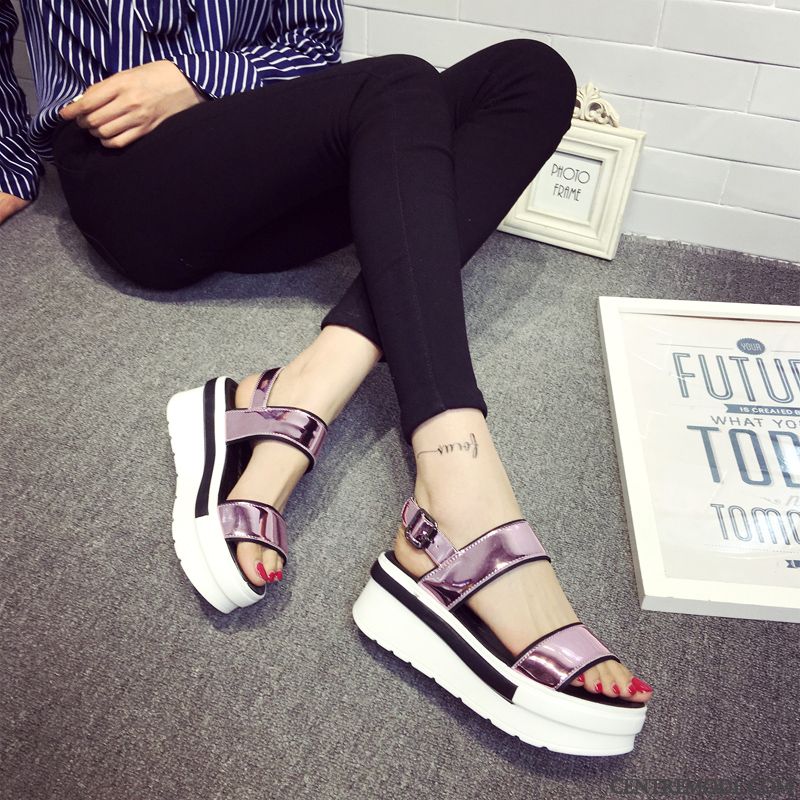 Botte Sandales Femme Pas Cher Pierre Rose Choquant, Sandales Couleur Femme Pas Cher