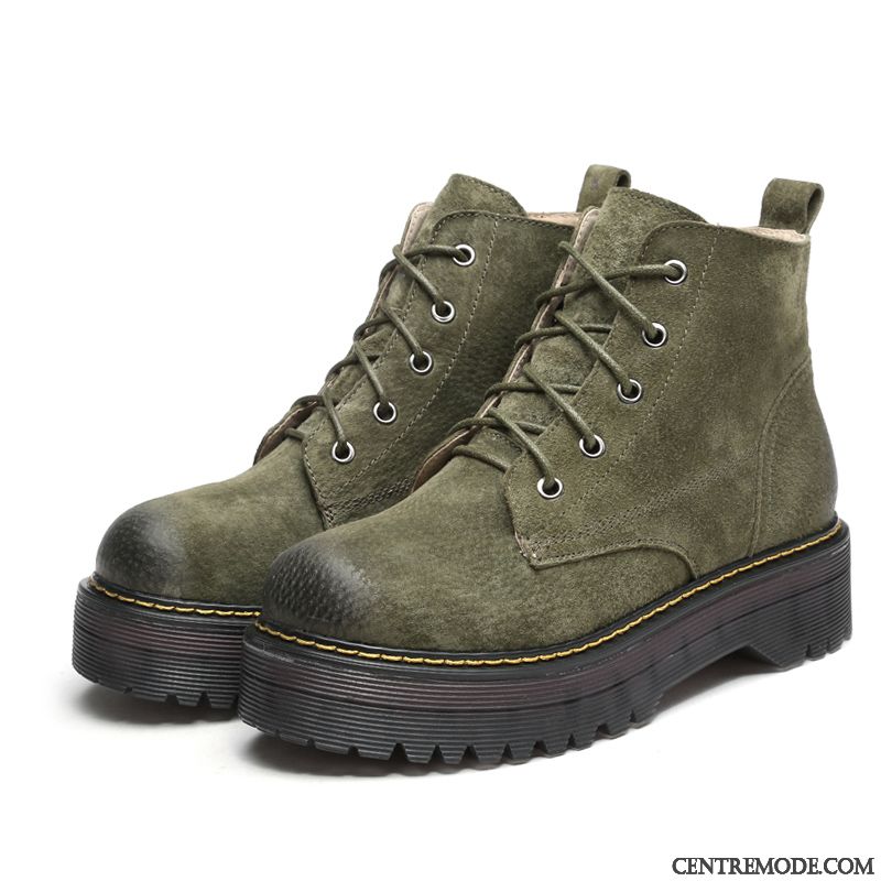 Bottes Cuir Femme Talon Haut Marron Vert Émeraude, Des Bottes En Cuir Pas Cher