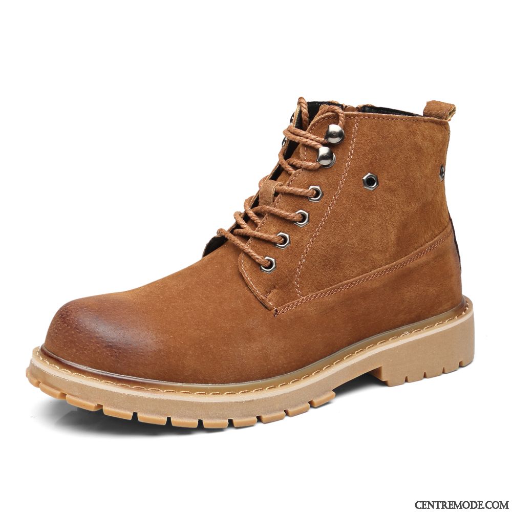 Bottes Cuir Homme Western Violet Gris Fumé, Boots Hiver Homme