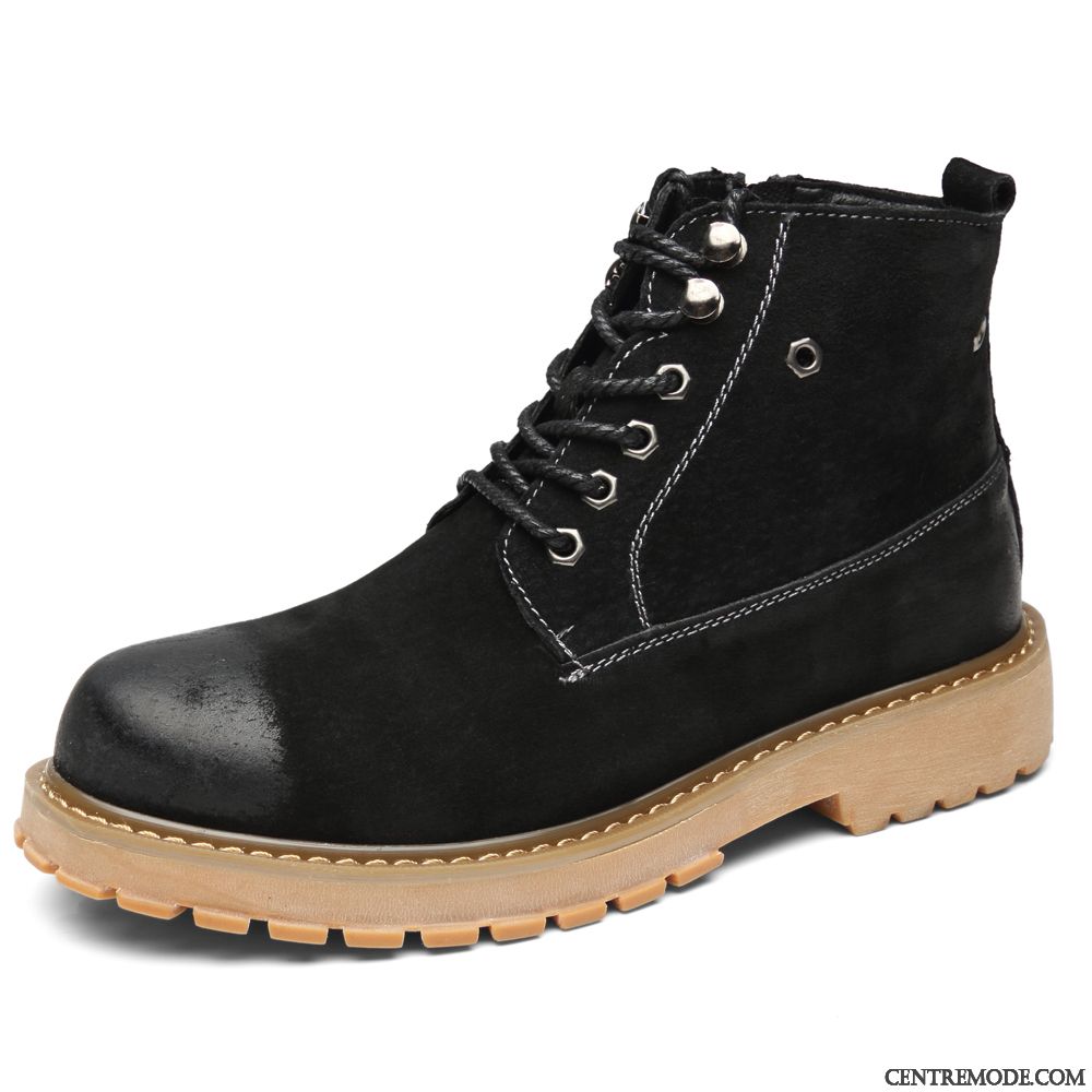 Bottes Cuir Homme Western Violet Gris Fumé, Boots Hiver Homme