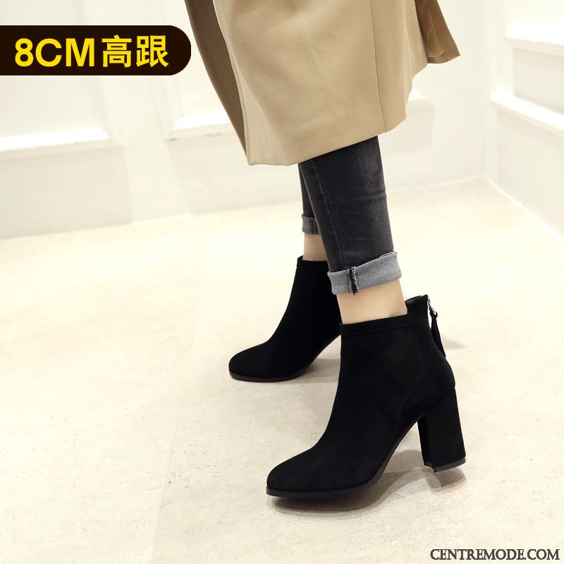 Bottes Cuir Noir Femme Pas Cher Ivoire Crème, Achat Botte En Ligne Soldes