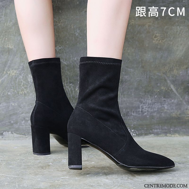Bottes En Soldes Femme, Bottes Grandes Tailles Saumon Vert Mousse
