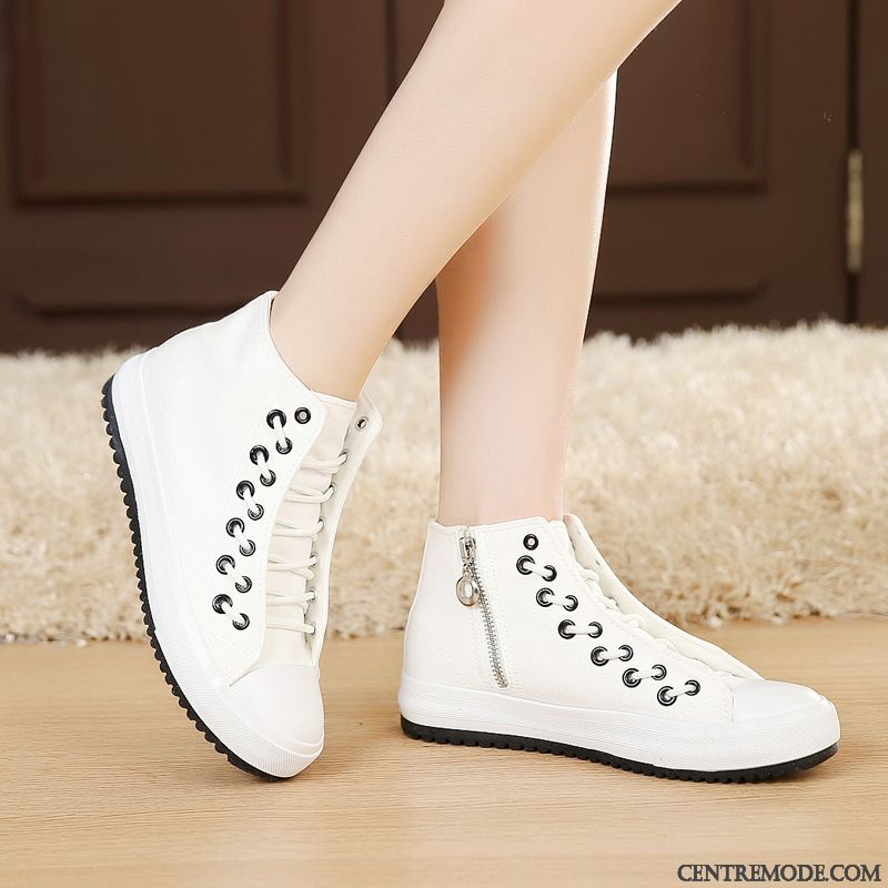 Bottes En Soldes Skate, Chaussure Skate Femme Grande Taille Vert Mousse Blanc