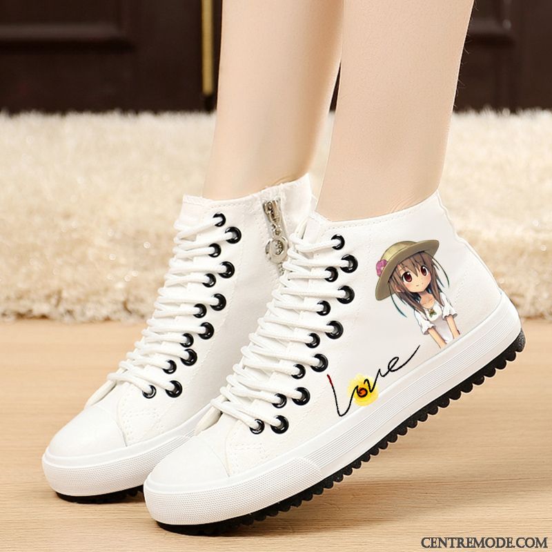 Bottes En Soldes Skate, Chaussure Skate Femme Grande Taille Vert Mousse Blanc