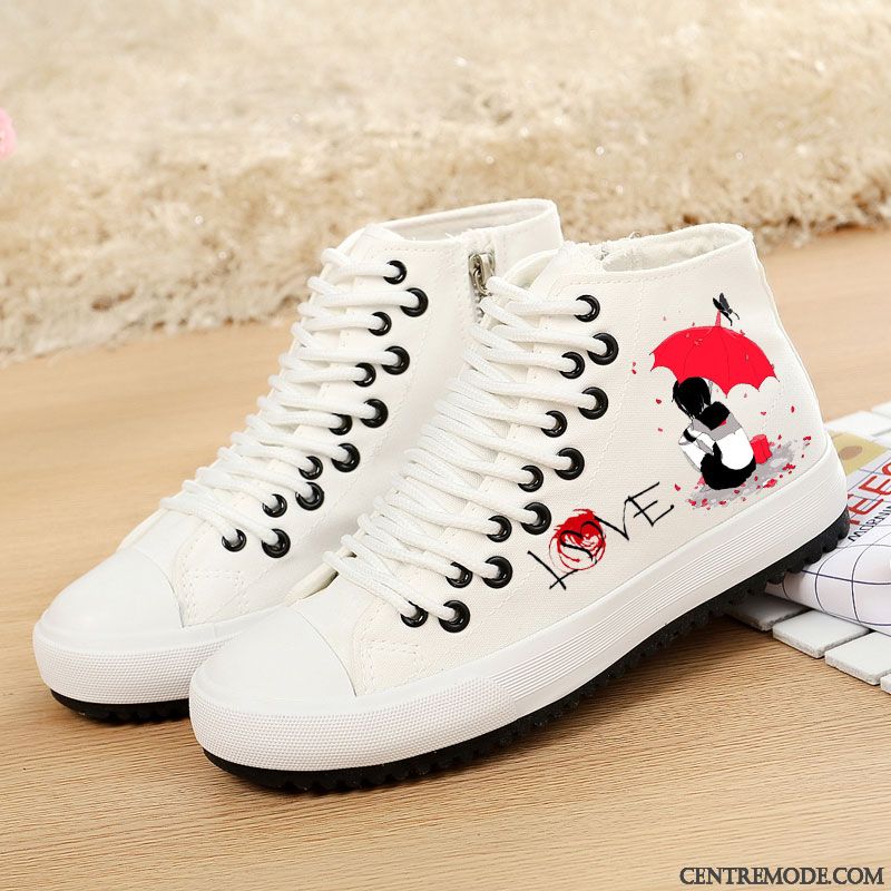 Bottes En Soldes Skate, Chaussure Skate Femme Grande Taille Vert Mousse Blanc