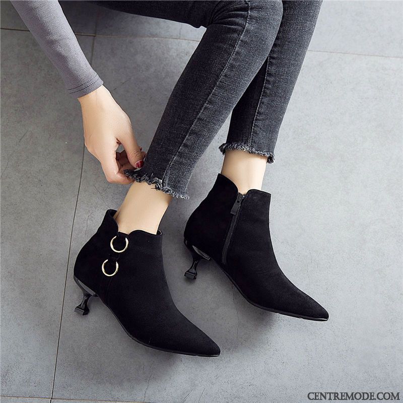Bottes Femme Bottes Martin Mesh Bottes Courtes L'automne Hiver Noir Rouge