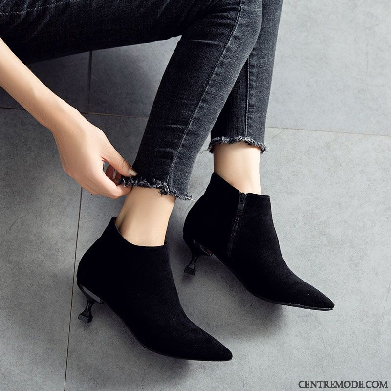 Bottes Femme Bottes Martin Mesh Bottes Courtes L'automne Hiver Noir Rouge