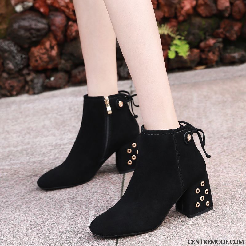Bottes Femme En Ligne, Bottes Femme Grises En Cuir Beige Gris Charbon