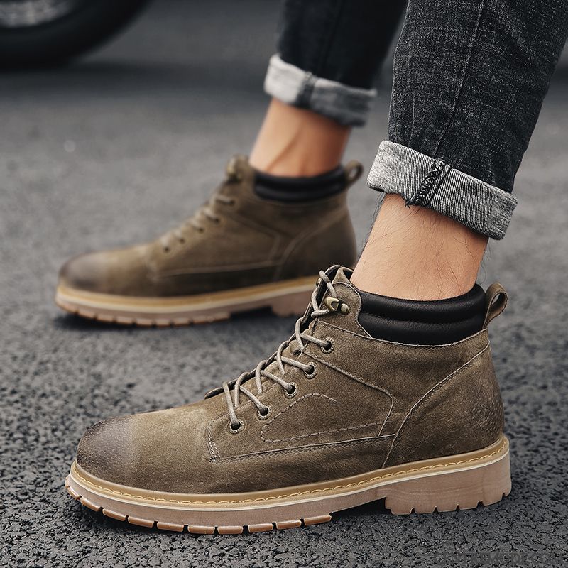 Bottes Homme Angleterre Décontractée Tendance Désert Tous Les Assortis Printemps Noir