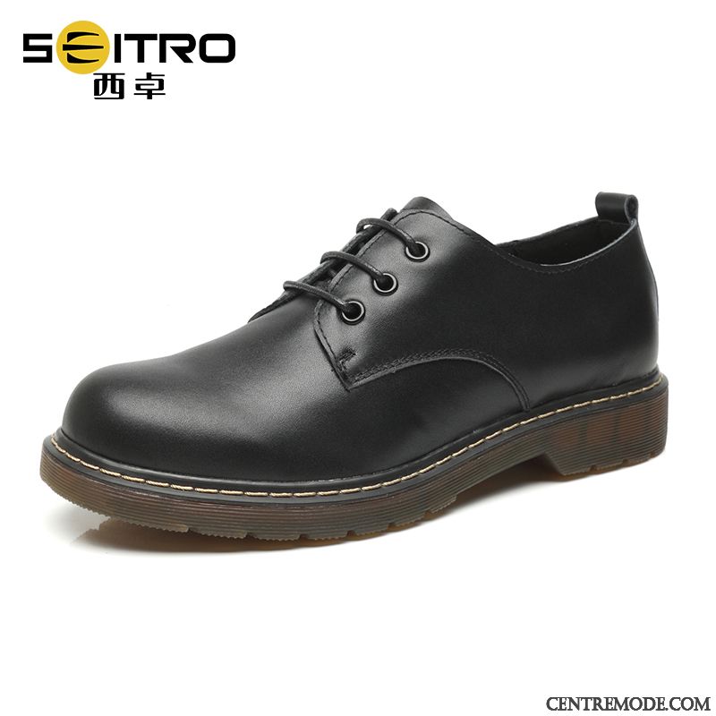 Bottes Homme Basse Tous Les Assortis Été Bottes Martin Rétro Gros Noir