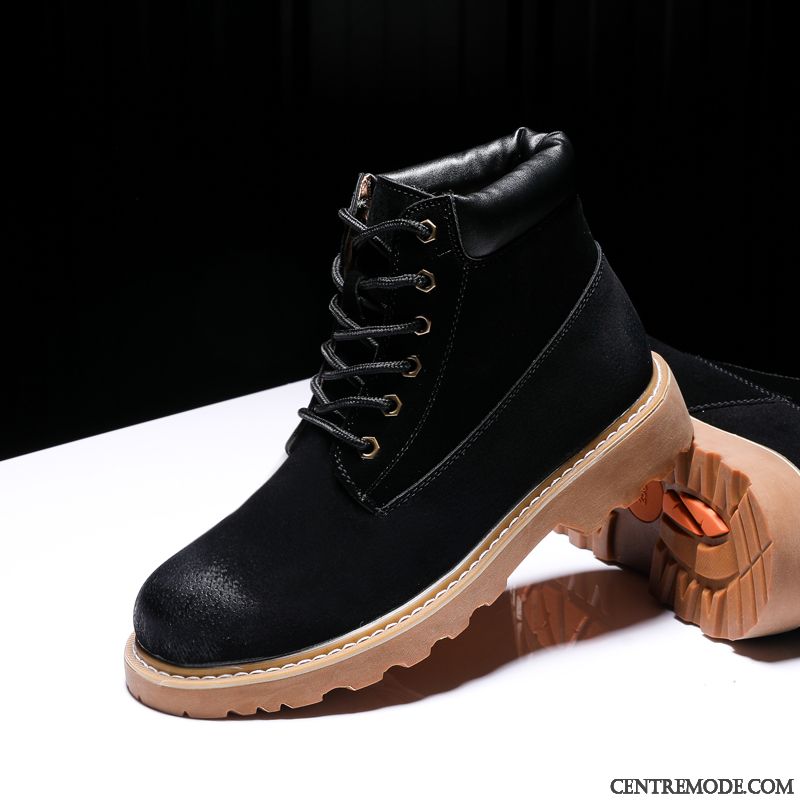 Bottes Homme Bottes Courtes Hautes Hiver Chaussures En Coton Angleterre Bottes De Neige