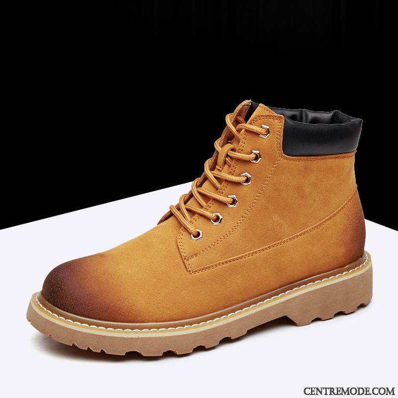 Bottes Homme Bottes Courtes Hautes Hiver Chaussures En Coton Angleterre Bottes De Neige