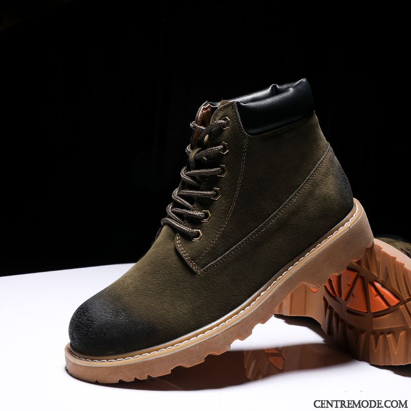 Bottes Homme Bottes Courtes Hautes Hiver Chaussures En Coton Angleterre Bottes De Neige