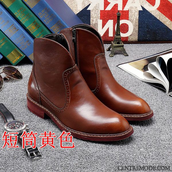 Bottes Homme Chaude, Bottes Homme Marron Corail Rose