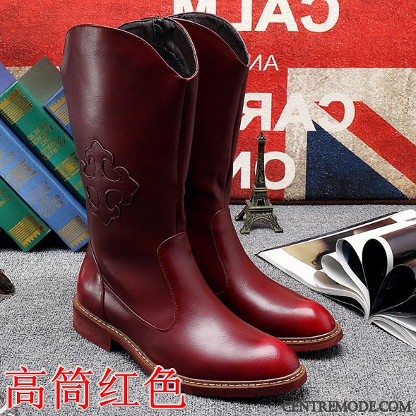 Bottes Homme Chaude, Bottes Homme Marron Corail Rose