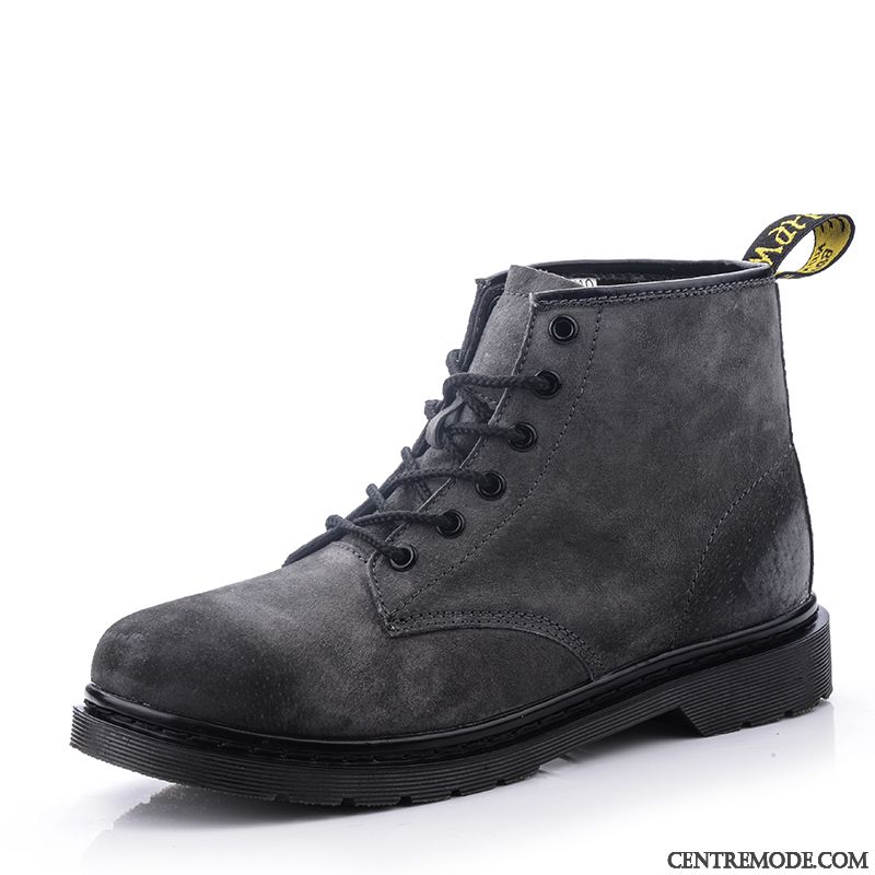 Bottes Homme Fashion Violet Saphir, Bottes Cuir Marron Soldes