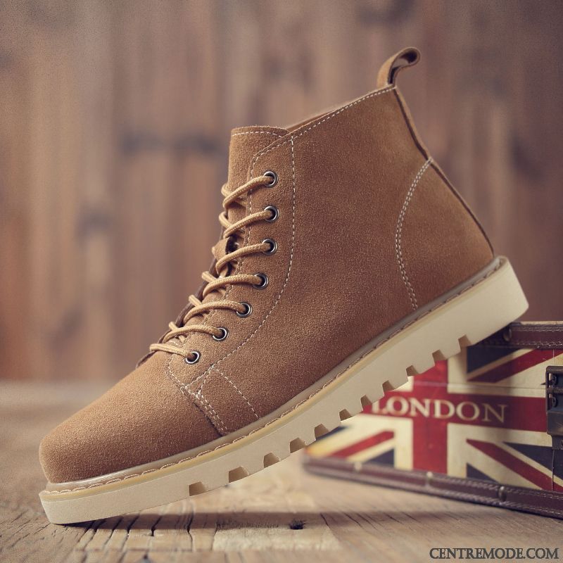 Bottes Homme Hautes Bottes Courtes Tendance Chauds Chaussures En Coton Hiver Noir