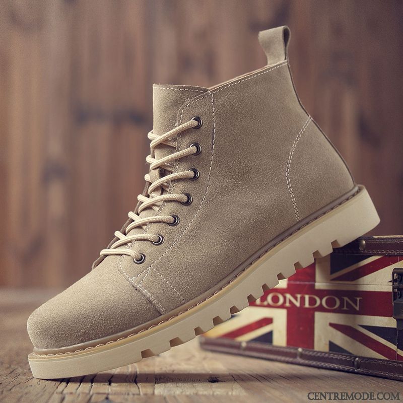 Bottes Homme Hautes Bottes Courtes Tendance Chauds Chaussures En Coton Hiver Noir