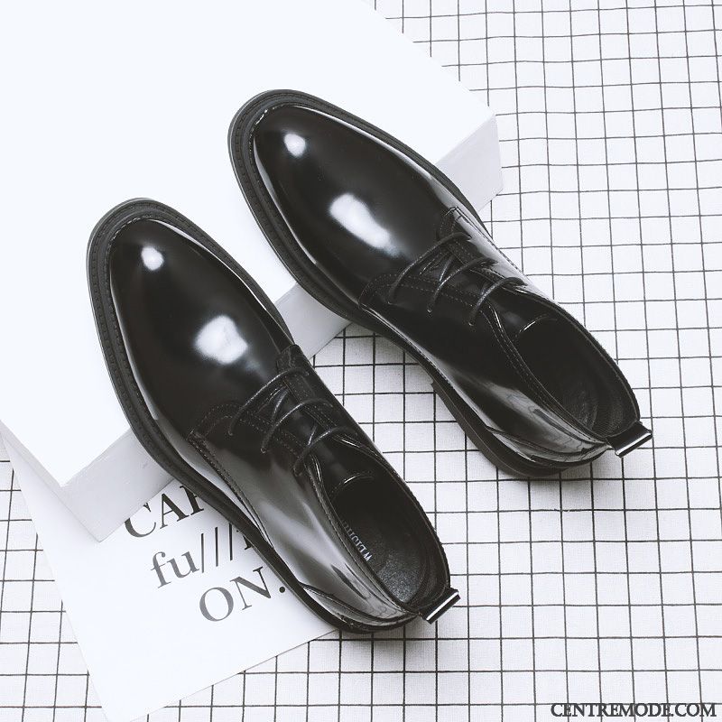 Bottes Homme Manche Décontractée Tendance Hautes Semelle Épaisse L'automne Noir