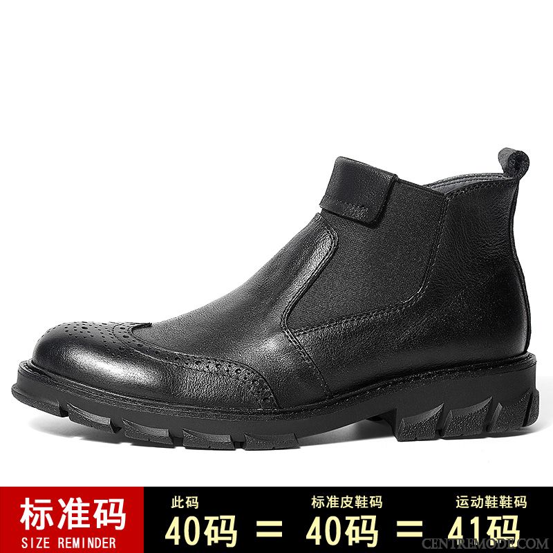 Bottes Homme Martin Hautes Angleterre Cuir Véritable Bottes Courtes Chaussures En Cuir Marron