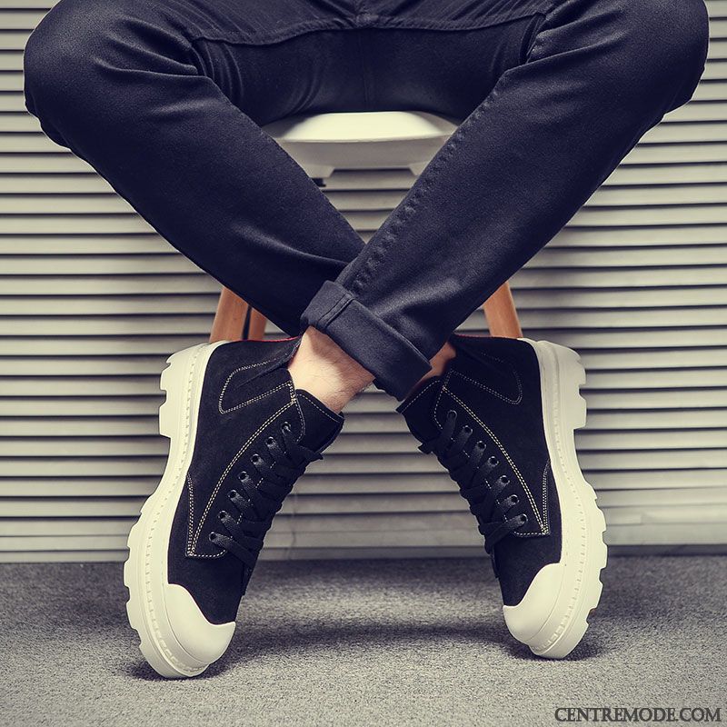 Bottes Homme Montante En Vente, Botte Fourrée Homme Tout Noir Peachpuff