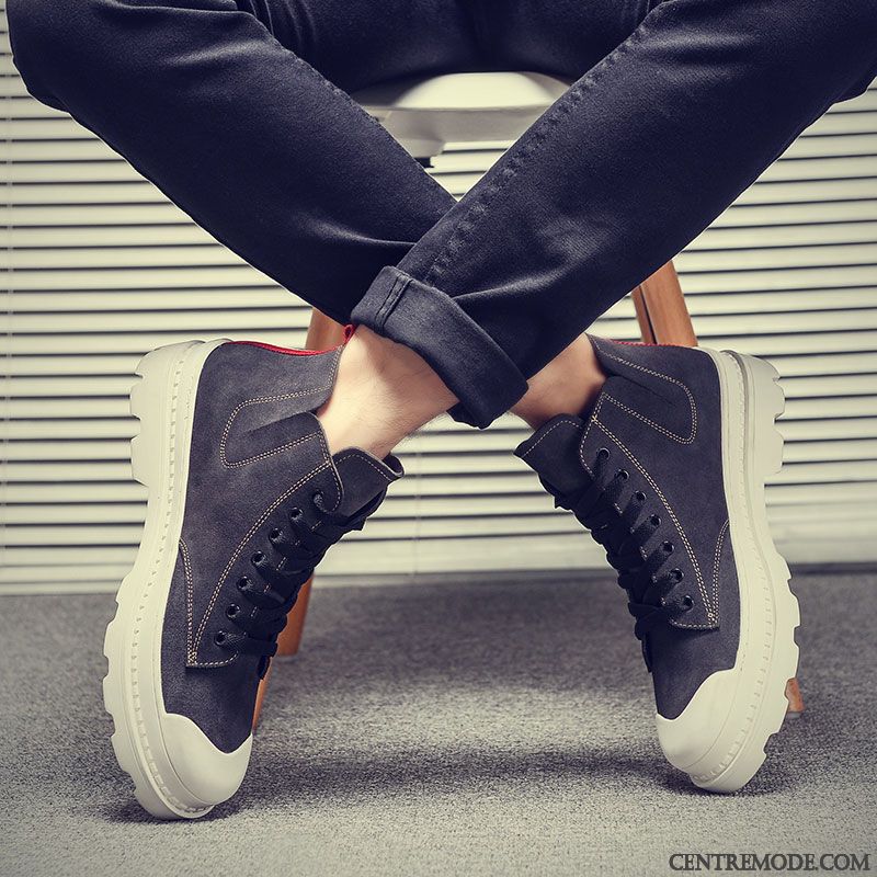 Bottes Homme Montante En Vente, Botte Fourrée Homme Tout Noir Peachpuff