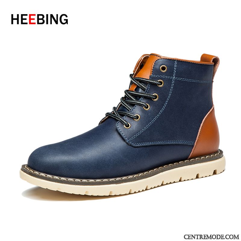 Bottes Luxe Homme, Botte Fashion Homme Bleu Royal Motor City