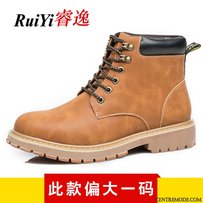 Bottes Montante Cuir France, Boots Homme Fashion Blé Bronzage