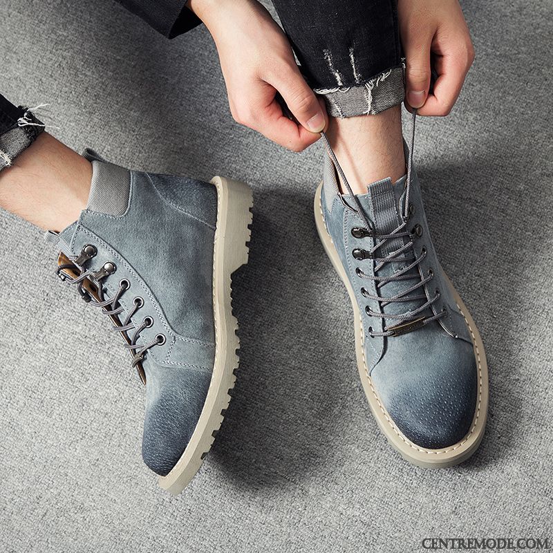 Bottes Montante Homme Neige Kaki, Bottes Homme Chic Pas Cher