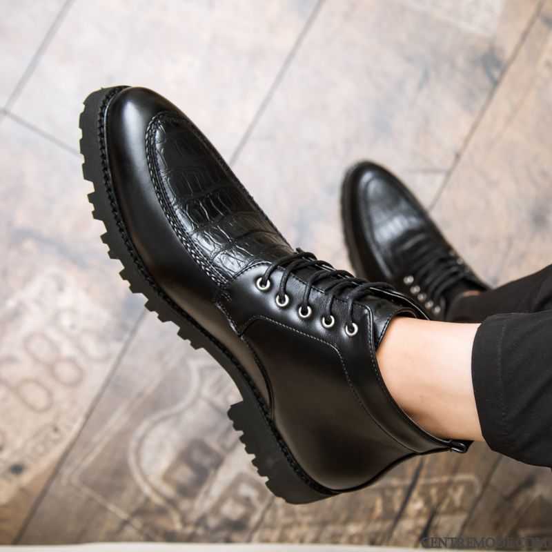 Bottes Montante Homme Noir Jaune Sandybrown, Boots Homme Pas Cher