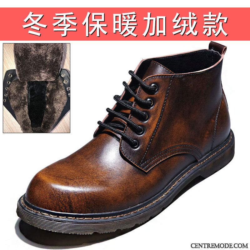 Bottes Montante Homme Soldes, Bottes Montante Cuir Gris Jaune