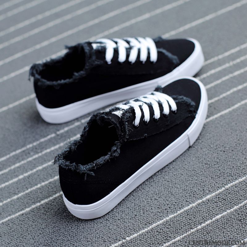 Bottes Plates Skate Pas Cher, Chaussure Skate Femme Gris Charbon Bleu