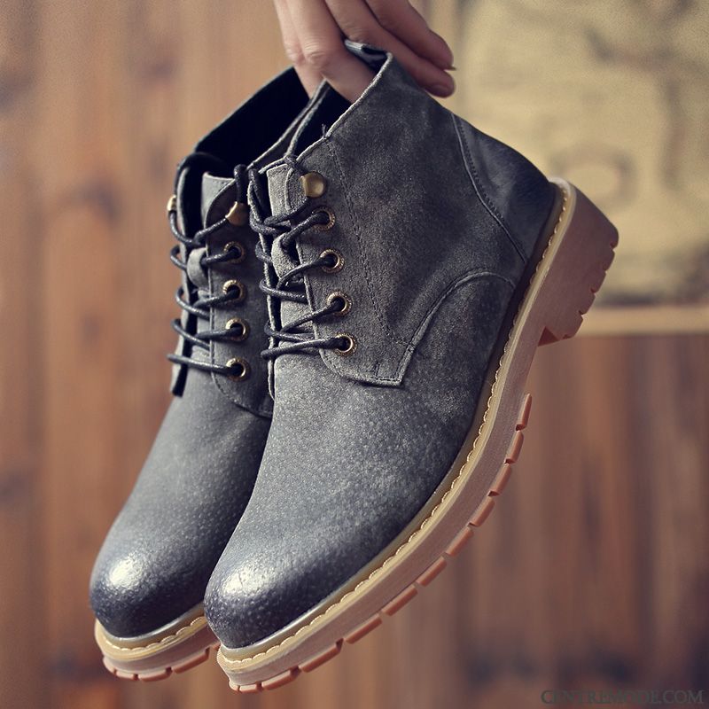 Bottes Pour Les Hommes Pierre Gris Fumé, Boots Chaussures Homme Pas Cher