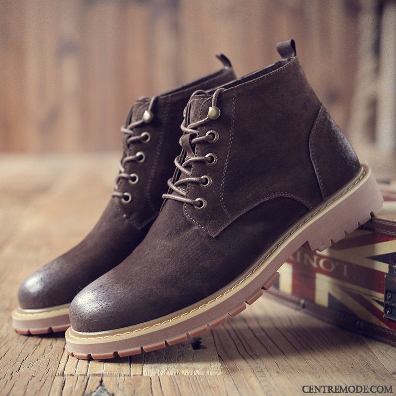 Bottes Pour Les Hommes Pierre Gris Fumé, Boots Chaussures Homme Pas Cher
